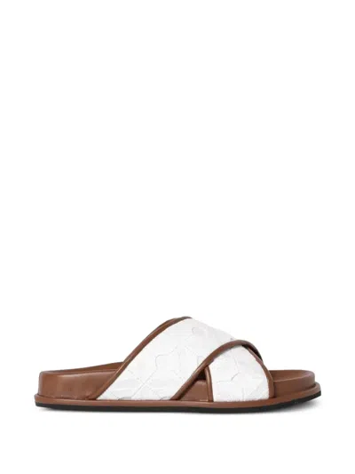 MAX MARA CROSSOVER-STRAP GEOMETRIC-PATTERN SANDALS