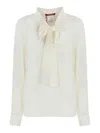 Max Mara Crotone Silk Scarf Blouse In Cream