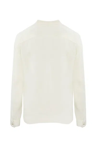 Max Mara Crotone Silk Scarf Blouse In White