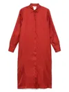Max Mara Women Red Crusca Silk Shirt Dress In Red