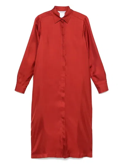 Max Mara Crusca Midi Dress In Red