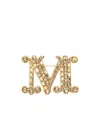 Max Mara Letter Brooch In Yellow