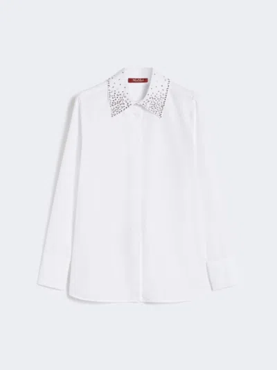 Max Mara Crystal-adorned Poplin Shirt In Multi