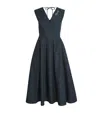 Max Mara Crystal Brooch Jacquard Midi Dress In Blue