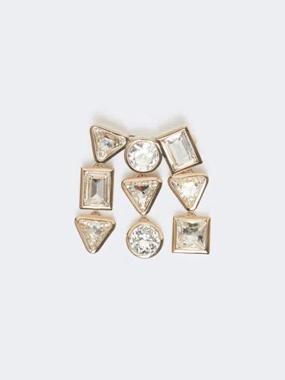 Max Mara Crystal Cocktail Brooch In Brown