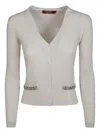 Max Mara Studio Brandy Cardigan Gioiello In Neutral
