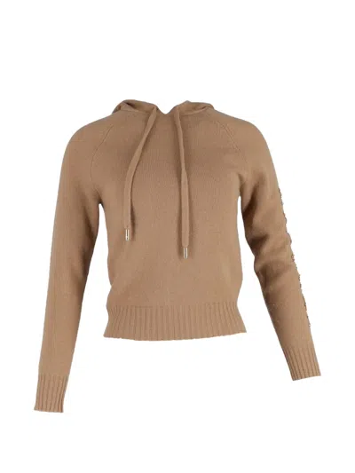 Pre-owned Max Mara Crystal-embellished Hoodie In Neutral