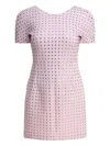 Max Mara Crystal-embellished Short-sleeved Mini Dress In Pink