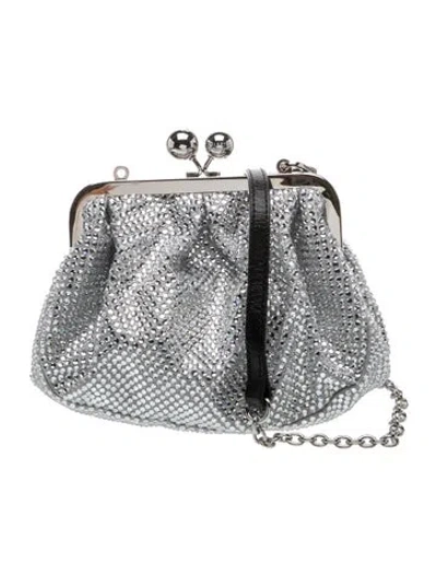 Pre-owned Max Mara Crystal Evening Bag W/ Tags In Silver
