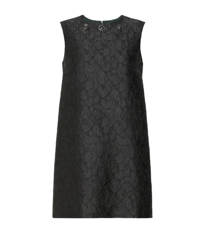 Max Mara Crystal Jacquard Mini Shift Dress In Black