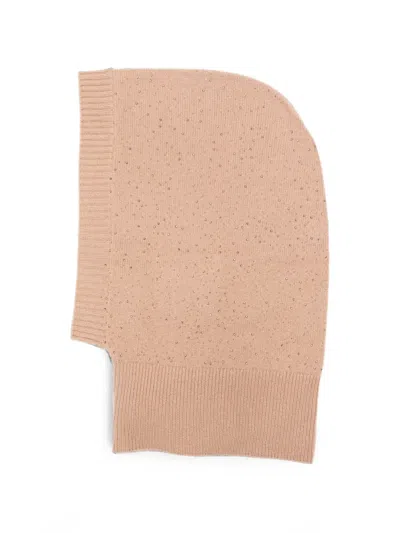 Max Mara Crystal-embellished Balaclava In Brown