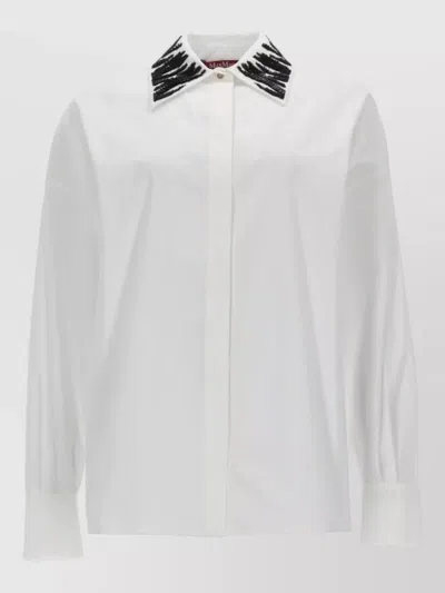 Max Mara Dettaglio Strass Cotton-polyester Shirt In White