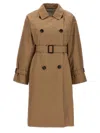 Max Mara Beige Strench Trench Coat In Brown