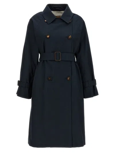 Max Mara 'ctrench' Trench Coat In Blue
