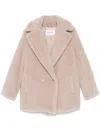 Max Mara Short Teddy Bear Icon Coat In Alpaca And Wool In Neutral