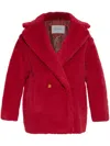 Max Mara Short Teddy Bear Icon Coat In Alpaca And Wool In Red