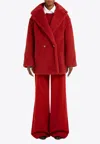 Max Mara Short Teddy Bear Icon Coat In Alpaca And Wool In Red