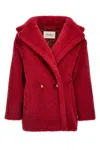 Max Mara Double-breasted Long-sleeved Coat In Red