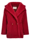 Max Mara Short Teddy Bear Icon Coat In Alpaca And Wool In Red