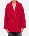 Max Mara Short Teddy Bear Icon Coat In Alpaca And Wool In Red