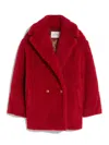 Max Mara Short Teddy Bear Icon Coat In Alpaca And Wool In Red