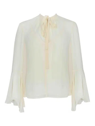 Max Mara Cuba Silk Blouse In White