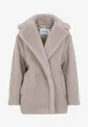 Max Mara Women Short Teddy Bea Icon Coat In Beige