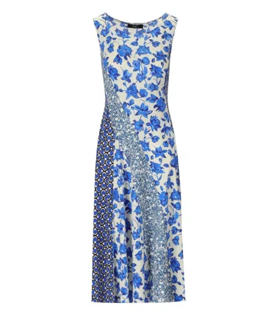 MAX MARA CUBANO BLUE FLORAL MIDI DRESS