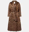 Max Mara Cube Spaces Belted Down Coat In Brown