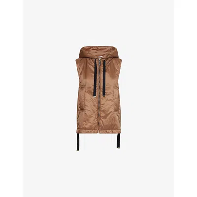 Max Mara Cube Womens Caramel Greengo Hooded Shell Gilet
