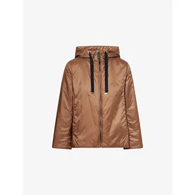 Max Mara Cube Womens Caramel Greenh Hooded Shell Jacket