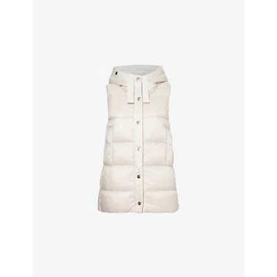 Max Mara Cube Womens Jsoft Quilted Drawstring-hood Shell Gilet Sand