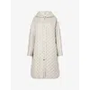 Max Mara The Cube Womens Joan Quilted Waterproof Coat White In Multi