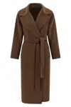 Max Mara Long-sleeved Coat In Brown