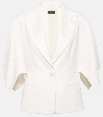 Crepe Puff Sleeve White Blazer White Bonded Puff Sleeve Mini