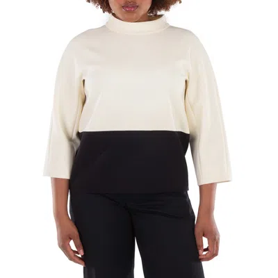 Max Mara Curacao Colorblock Stretch Virgin Wool Top