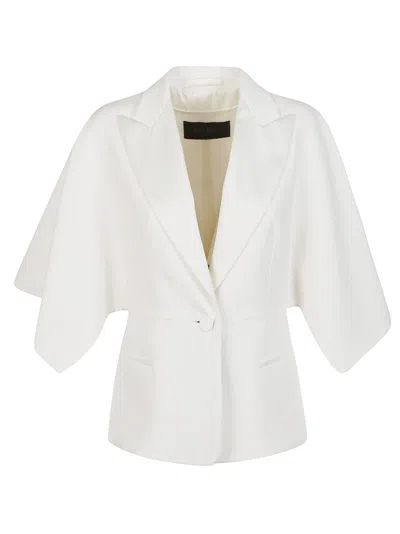 Max Mara Curacao Jacket In Bianco Seta