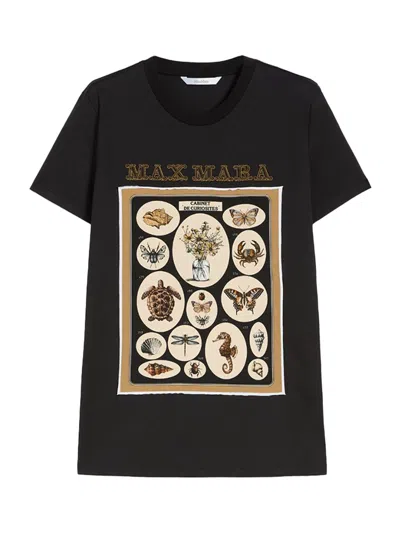 Max Mara Curiosities Print Cotton Jersey T-shirt In Black