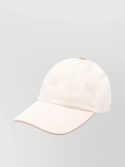 Max Mara Curved Brim Logo Embroidered Hat In Beige