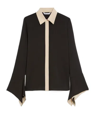 Max Mara Curved Hem Drop-shoulder Shirt In Black