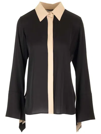 Max Mara Curved Hem Drop-shoulder Shirt In Black