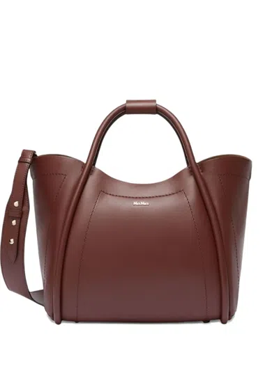 Max Mara Curved-panel Leather Tote Bag