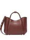 Max Mara Curved-panel Leather Tote Bag In Red