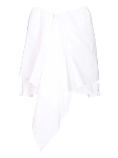 Max Mara Curvone Ribbon Popeline Shirt Shirts White