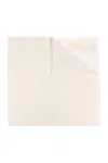 Max Mara Square Wraparound Scarf Fringed Edges In White