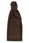 Max Mara Fringed Edges Stole Soft Texture In Brown