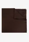 Max Mara Curvone Wool And Silk Scarf In Brown