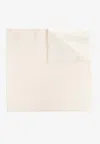 Max Mara Square Wraparound Scarf Fringed Edges In White