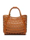Max Mara Marines Weaving Perforated Leather Handbag With Internal Clutch
