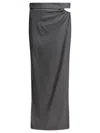 Max Mara High-waisted Cut-out Skirt With Asymmetrical Slit In Gray